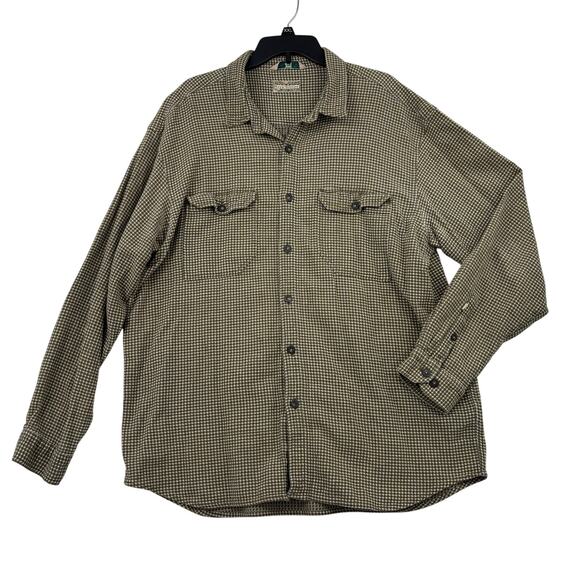 Royal Robbins Shirt Size XXL Olive Green Textured Button Down Cotton Long Sleeve - Picture 1 of 11
